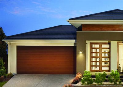 DecoWood® Garage Door - Slimline profile, Western Red Cedar colour