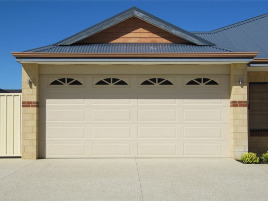Colorbond® Garage Door - Ranch profile, Sherwood windows, Classic Cream colour