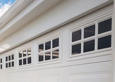 garage door with 2x3 windows