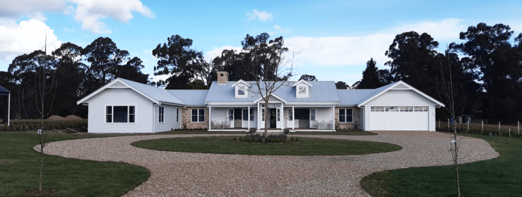 large family home with custom barn cedar door
